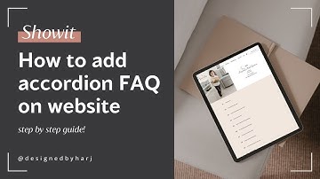 Showit:  How to add accordion FAQ on website