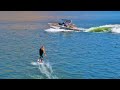 Massive launch  to wakesurf boat with no fins