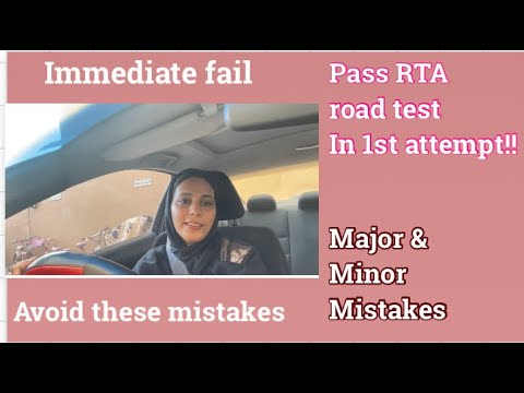 RTA road test    Points to remember  Dubai driving test  Major  Minor mistakes