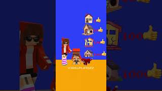 Help JJ 🥹 choose a house for cat 🏡 #shorts #minecraft #youtubeshorts