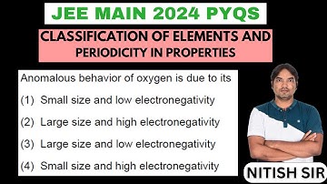 Anomalous behavior of oxygen is due to its (1) Small size and low electronegativity (2) Large size