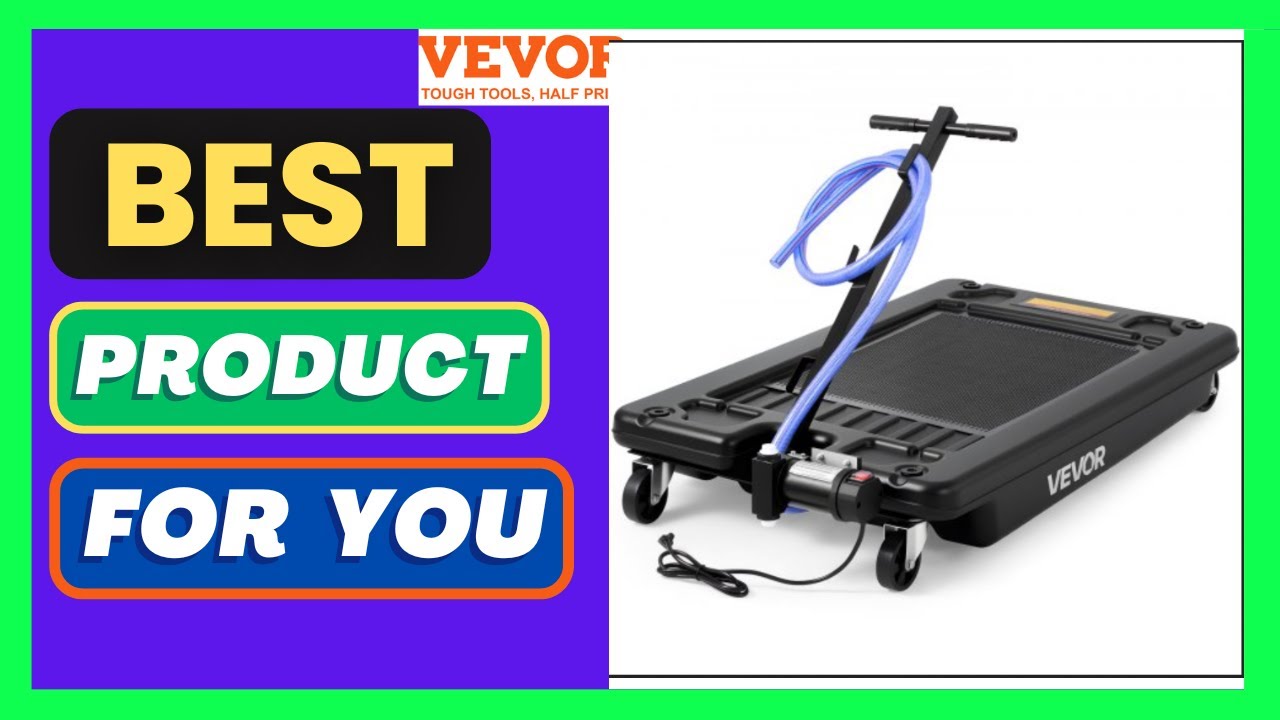 VEVOR Low Profile Oil Drain Pan, 17 Gallon Capacity, Rolling Oil Drain Pan with Electric Pump,