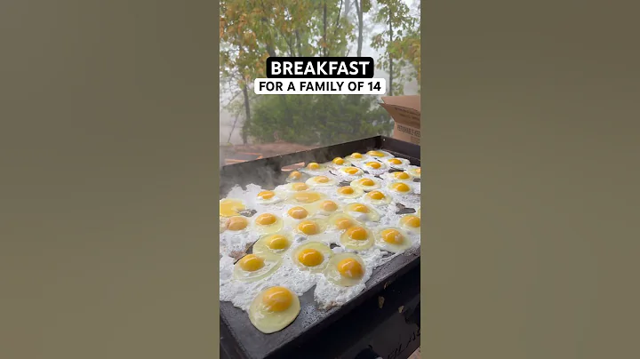 Saturday morning breakfast for our family of 14! Five dozen eggs, bacon, and hashbrowns. 🍳🥓​⁠