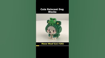 Meow Woof Raincoat Dog CLC-7292 Mini Blocks Preview #lego #brick #miniblock #nanoblock #block