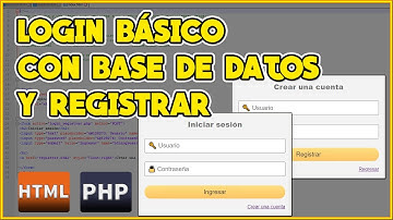 LOGIN BÁSICO + REGISTRAR DATOS - HTML, PHP Y MYSQL