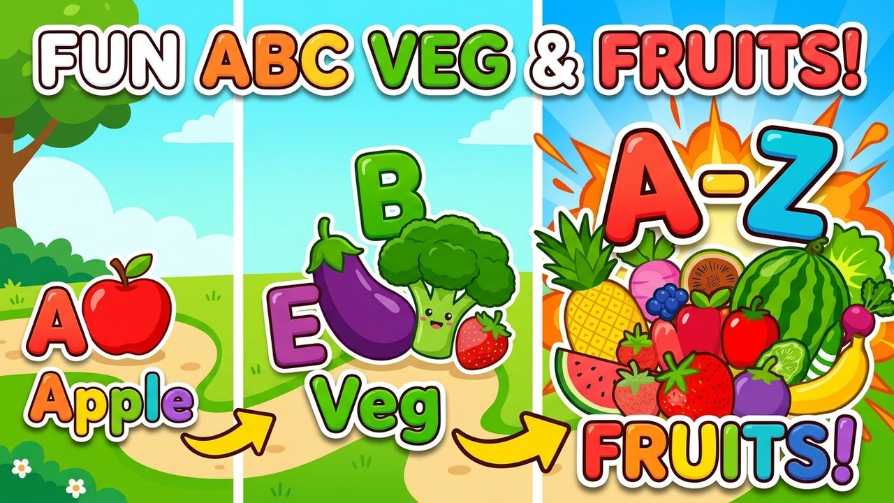 ABC Song | ABC with Fruits & Vegetables| ABC Song for Kids Phonics| ABC ...