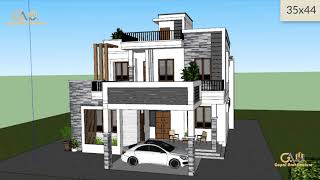 35x44 Modern Home Elevation Design | Latest Villa Design | 3D Home Design | Gopal Home Decor