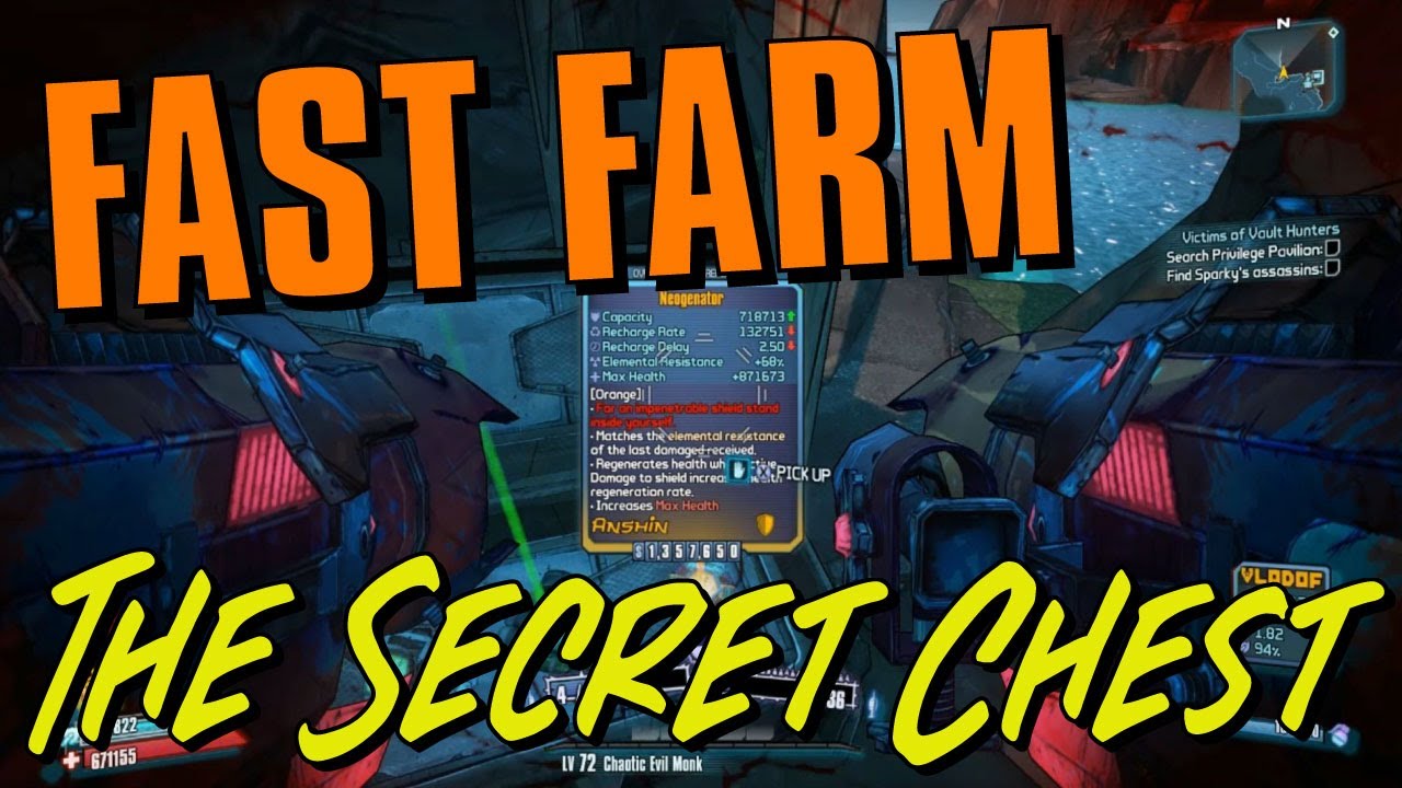 Borderlands 2 Rapid Farm Secret Chest (Legendary in 15 Seconds) YouTube