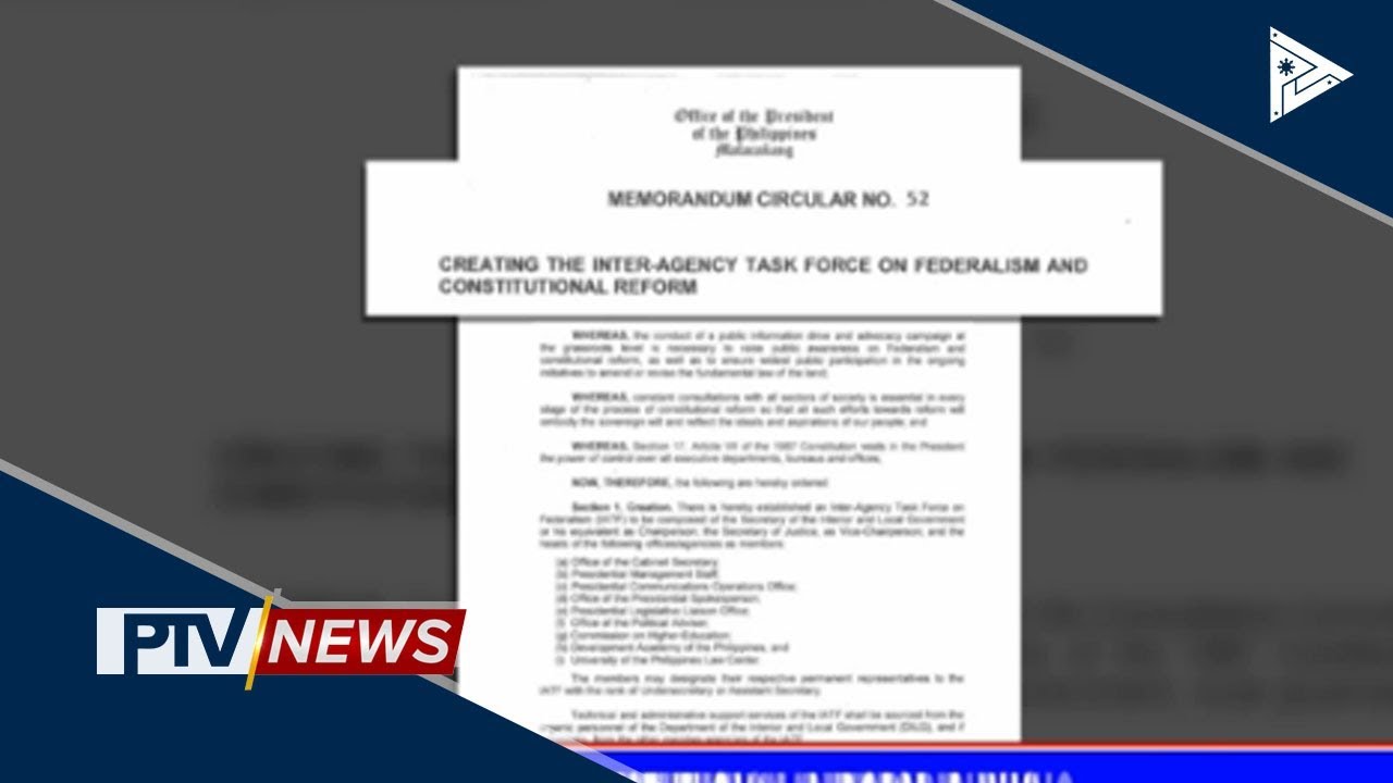 Inter-agency task force on federalism and constitutional reform, binuo