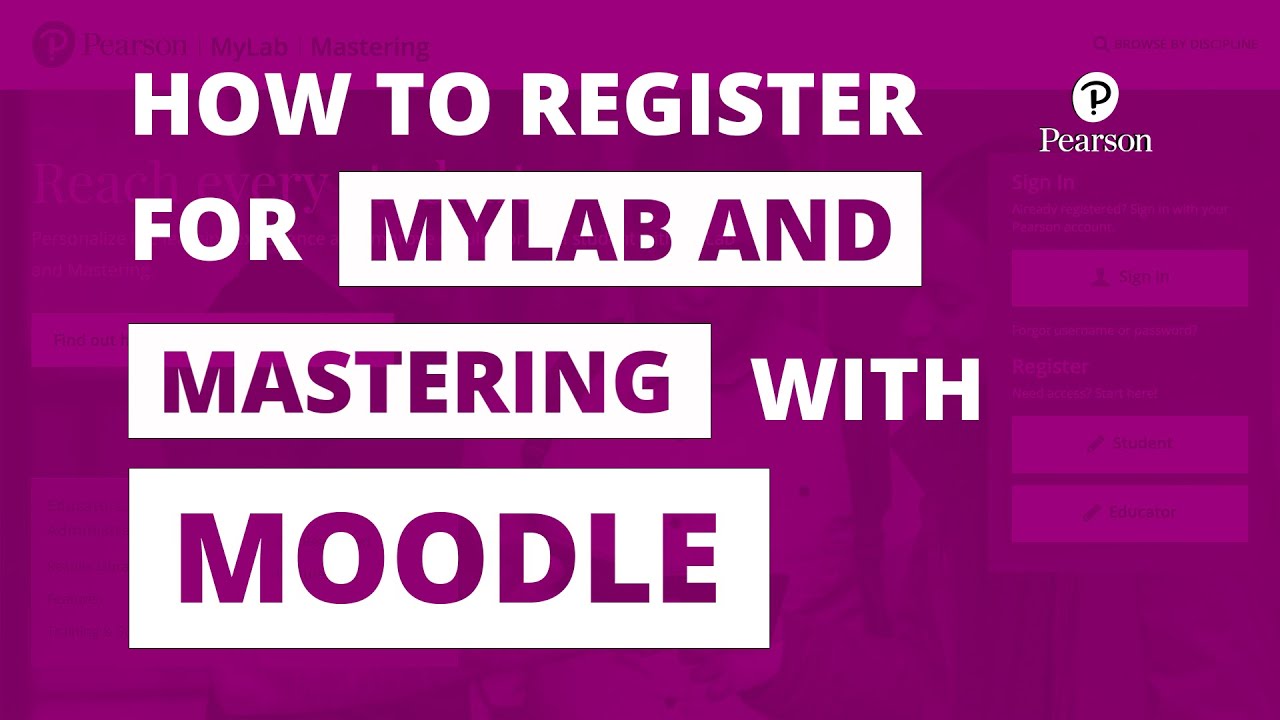 Learn With Mylab  Mastering: How To Register For Your Course With Moodle