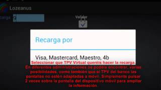 Recarga de la Cuenta en Plataforma Android del Producto Lozeanus screenshot 5