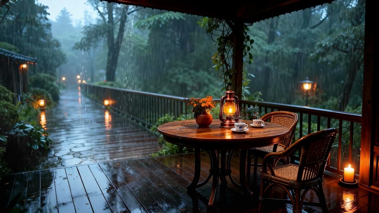 The soothing sound of rain is the music played by nature, Helps relax and sleeping