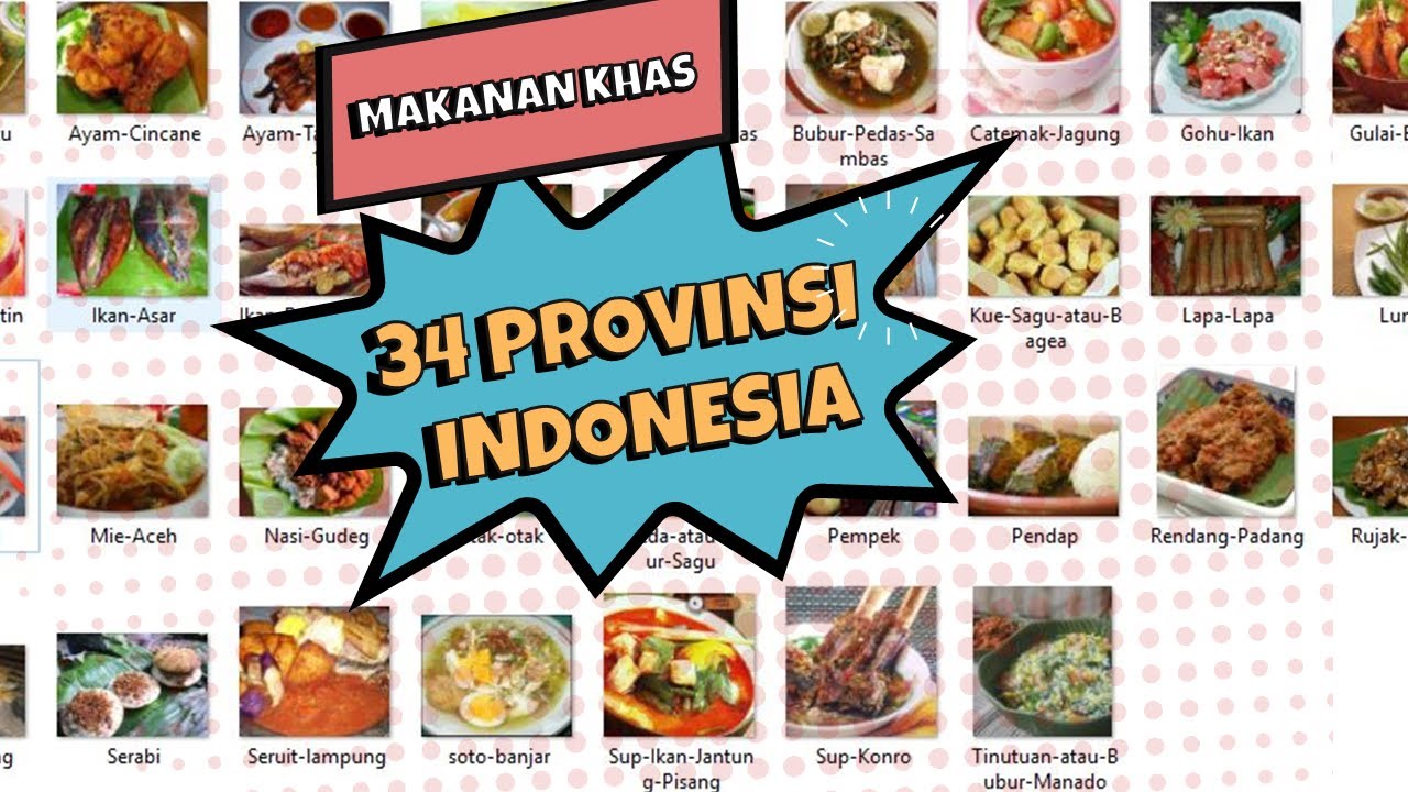 Makanan Khas Indonesia Beserta Provinsi Asalnya - YouTube