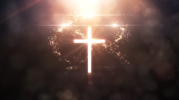 Golden Cross with Glowing Particles - Sacred and Beautiful 4K Looping Video