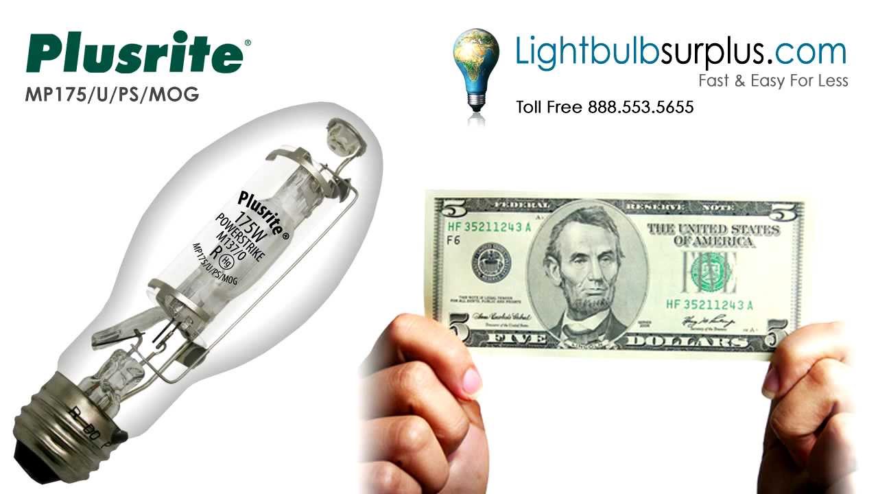 Plusrite MP175/U/PS/MOG 175W Metal Halide Light Bulb Coupon Code YouTube