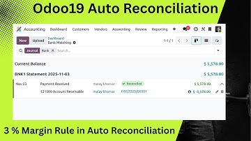 Odoo 19 Accounting Auto Reconciliation | Margin Reconciliation Rule | odoo