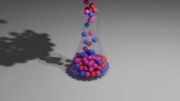 Filling an Erlenmeyer Flask with Colorful Balls | Blender Physics Simulation
