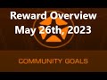 Elite Dangerous | Community Goal Reward Overview | May 26th 2023
