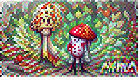 "Amanita Muscaria. #pixelart" - CLIPIT PixelDraw #pollinations #generative #art #machinelearning
