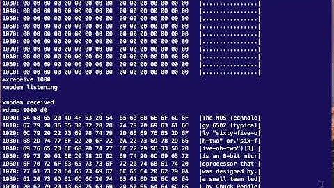 6502 Mite homebrew computer project: step 7, uploading over serial port