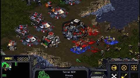 StarCraft: Brood War - 1 Terran vs 5 Protoss & 2 Zerg ( vs 7 computers ) - Map: Big Game Hunters