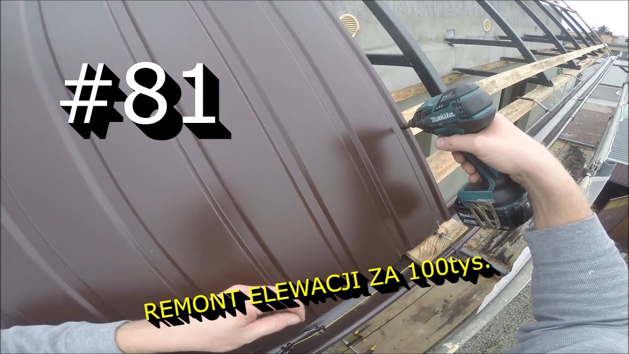 Montaz Blachy Trapezowej Samemu Na Daszku Okalajacym Farmery Ral 8017 Remontelewacjiza100tys Youtube