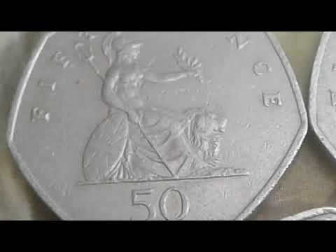 एक के लिए $२.००० !! दुर्लभ और महंगा ग्रेट ब्रिटेन महारानी एलिजाबेथ द्वितीय सिक्का 50 पेंस 1997 मूल्य