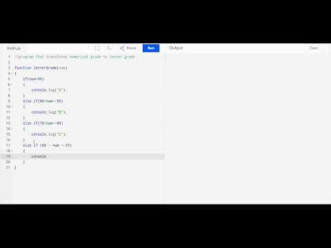 Day 4| Program that transforms numerical grade to letter grade | Java Script