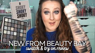 *NEW* BEAUTY BAY SMOKY 42 PAN EYESHADOW PALETTE! Swatches & Try On First Impression Review!