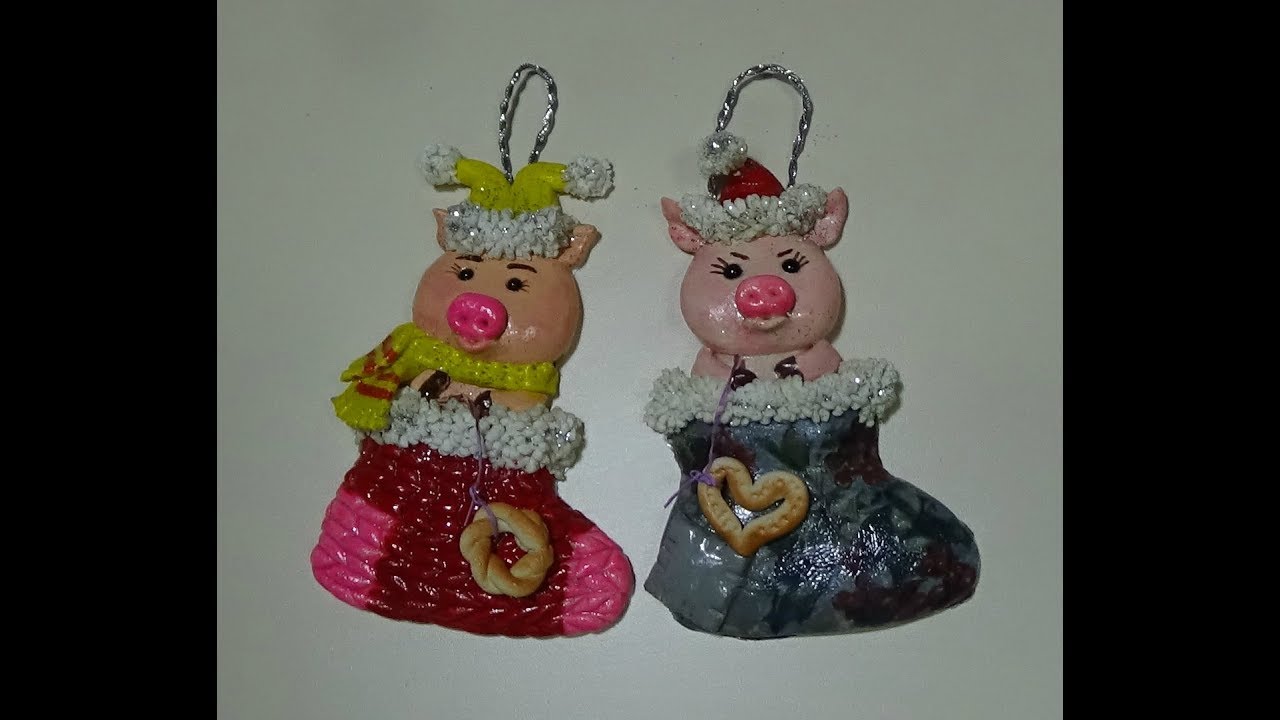 Поросенок поделка из соленого теста. М.К. 2 -часть.