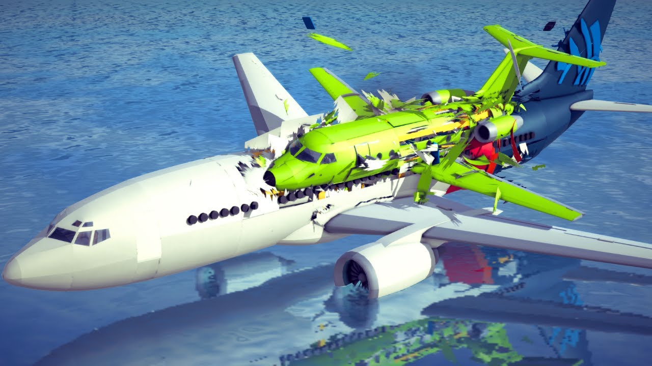 Airplane Midair Collisions and Crashes Into the Water | Besiege