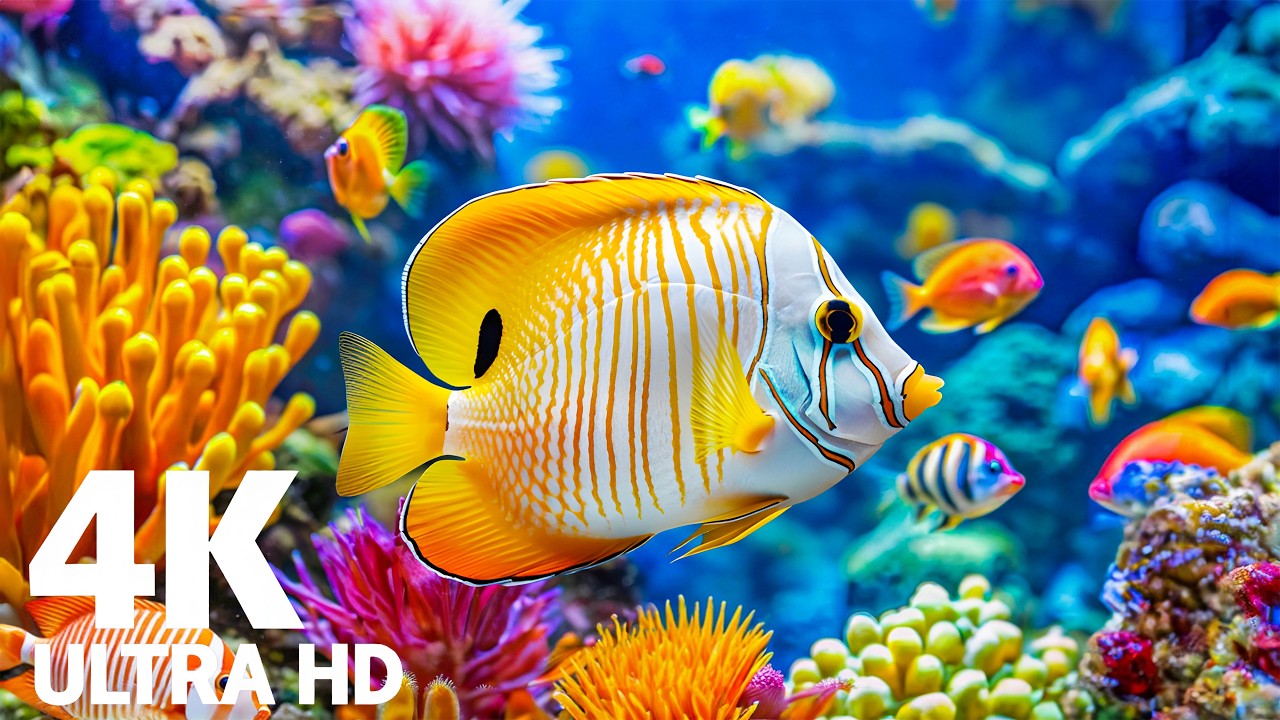 The Best 4K Aquarium - A Journey Beneath the Deep Sea - Relaxation & Calming Music