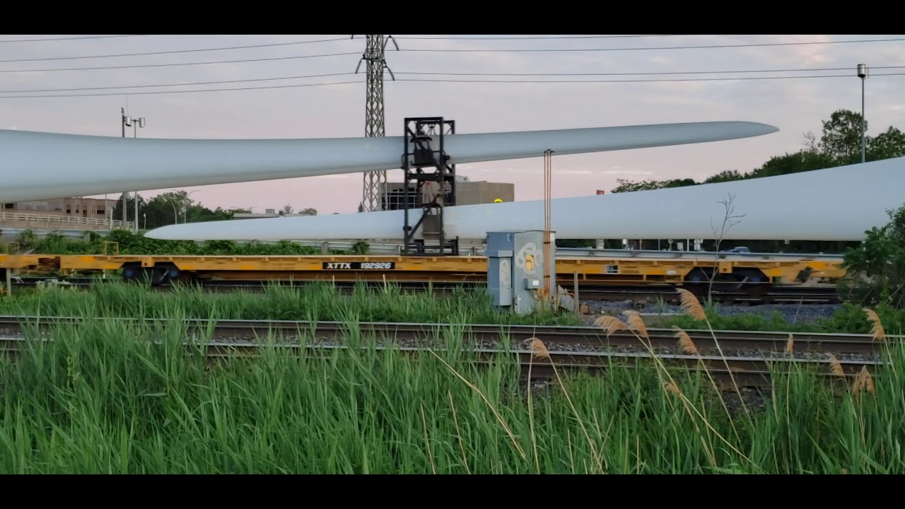 TRAINS 2 For 1 Wind Turbine Blades on CN Meets EXO Commuter at Cardinal ...