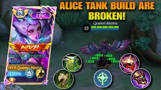 ALICE TANK BUILD/SUPPORT EMBLEM BUT TOO MUCH LIFESTEAL /DAMAGE! TANKY BUT DEADLY ENEMY SHOCKED😱-MLBB