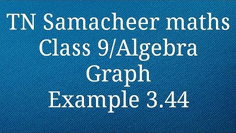 Example 3.44 Class 9 Graph Algebra TamilnaduSamacheer maths Nithyaganesh Maths
