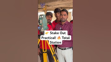 Total Station Stake Out 🔥 Full Practical in 1 Minute! | CSTI #surveying #totalstation #shorts