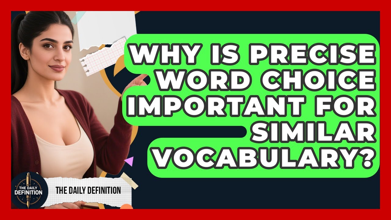 Why Is Precise Word Choice Important For Similar Vocabulary? - The ...