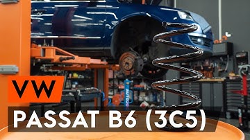 How to change front springs / front coil springs on VW PASSAT B6 (3C5) [TUTORIAL AUTODOC]