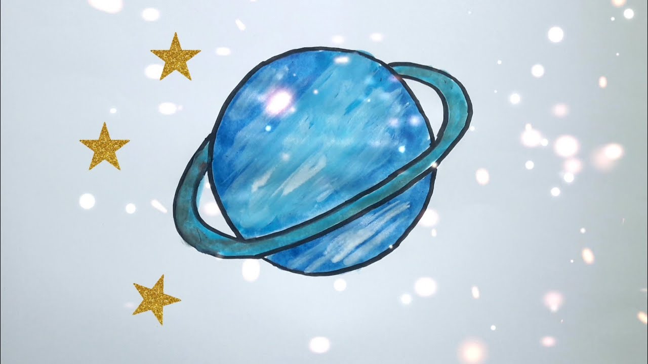 Drawing Saturn. How to draw Saturn very easy. 