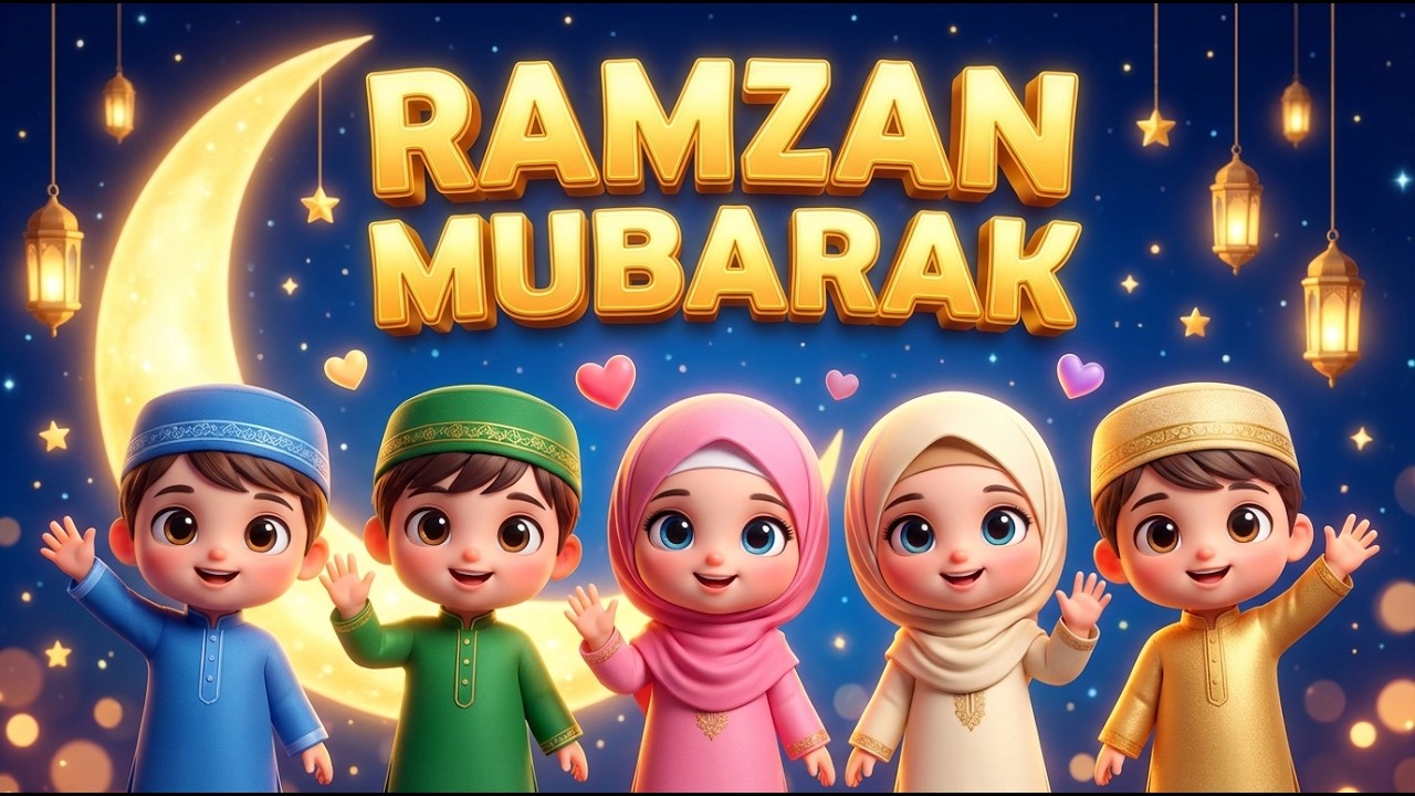 Ramadan Mubarak Nasheed for Kids 🌙 | Happy Ramadan Song | Islamic Cartoon & Kids Nasheed #ramdan