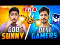 Desi gamer vs godsunny2 vs 2 who will win  free fire india