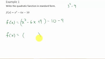 Convert Quadratic Equation To Standard Form Example 1