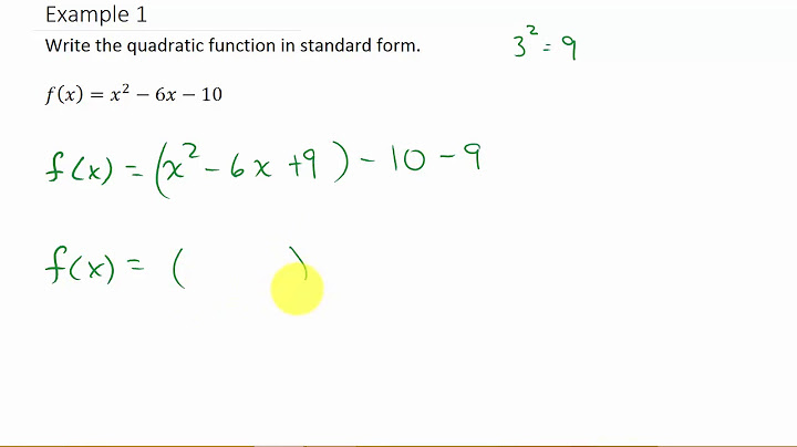 Rewriting quadratic functions in standard form calculator