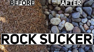 The Fastest and Easiest Way to Clean Landscape Rocks! The Mighty Pine Needle Vacuum!