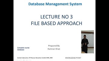 database course lec 3, File-based approach, file-base system in Urdu (Hindi) with definition