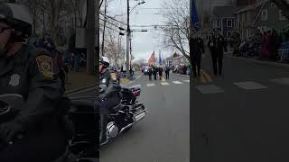 Milford CT 2023 Saint Patrick&#39;s Day Parade police department honor guard