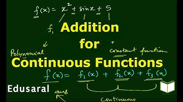 Addition for Continuous Functions |Continuity | Ch-5.2h-12th Std NCERT| Edusaral
