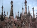 Pagodas bells in Kakku  sing with the wind. Myanmar.