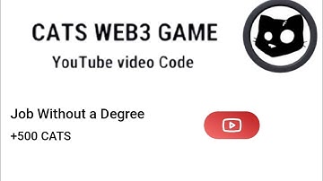 Cats Code Today | Job Without a Degree  | Cats video code today | cats YouTube code today #catscode