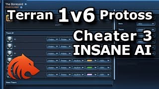 StarCraft 2: Terran 1 vs 6 Protoss Cheater 3 INSANE AI !!!